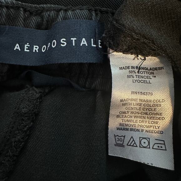 Aeropostale High Rise Cargo Jogger Pants XS Black Skater Grunge Gorpcore EUC - Picture 8 of 9